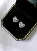 Stud Earrings Light Luxury Love Set In Pure Silver With Artificial White Diamond Versatile And Unique Elegant Design