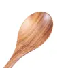 Cucchiai Paletta Utensili da cucina Utensili da cucina Posate Insalata Forchetta naturale Cucchiaio di legno Stoviglie grandi