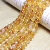 Pierres précieuses en vrac LUOMAN XIARI Top naturel Citrine Quartz jaune perles de pierres précieuses rondes pour la fabrication de bijoux bracelet à bricoler soi-même collier matériel 15''