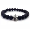 Perlé Mode 8Mm Bracelet De Perles De Lave Bijoux Pour Hommes Chakra Guérison Ncing Perle De Pierre Naturelle Vintage Casque Drop Livraison Je Dhgarden Dhdnx