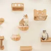 Arranhadores montados na parede para gatos, conjunto de prateleiras para escalada, plataforma de salto, móveis de madeira, escadas para gatinhos, corda de sisal, poste para arranhar para gatos