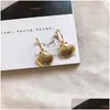 Dangle & Chandelier Fashion Bohemian Gold Starfish Conch Cowary Shell Large Circle Drop Earrings For Women High Quality Pearl Dangle Dh1Q9