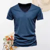 Homens camisetas Homens Verão T-shirt O Pescoço Mangas Curtas Pulôver Fino Cor Sólida Manter Resfriamento Casual Amigável à Pele Top Roupas