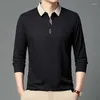 Men's Polos Fashion Lapel Button Loose Casual Polo Shirts Men Clothing 2024 Autumn Oversized Korean Pullovers All-match Business T-Shirt