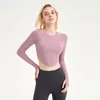 Camisetas activas Antibom, Top corto deportivo con almohadilla para el pecho para mujer, camiseta corta para Fitness con manga de Yoga para exteriores