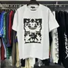 Camiseta masculina mal diversão impressão colorida esboço pintura a óleo padrão rua graffiti solto tripulação pescoço preto branco anti pilling encaixe topos