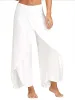 Équipement pantalons à jambes larges femmes Capris solide pantalon ample Bloomers Fiess vêtements de danse pantalon fendu pantalon de Yoga élastique