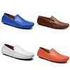 Hommes Femmes Casual Chaussures GAI Cuir Semelle Souple Noir Blanc Rouge Orange Bleu Marron Baskets Baskets Confortables 01