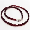 Colares 4mm natural facetado rubi garnet contas de pedras preciosas colar taseel inspiração corrente chakra elegante pulseira presente elegante chique