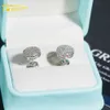 Hip Hop Micro Pave 925 Sterling Silver Prong Set Vvs Diamond Moissanite Earring Iced Out Stud Earrings