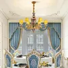 Kroonluchters Franse klassieke woonkamer messing stof hanglamp Europese stijl feestzaal handgeschilderde keramiek koperen kroonluchter