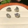 Серьги 1 Пара Fengbaowu Natural Rough Stone Pyrite Serging Stud 925 Серебряная серебряная мода подарок для женщин