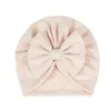 Hårtillbehör 2024 1st Baby Girls Boys pannband Söta stora båge Hattar Solid Color Soft Born Caps For Kids Toddler Turban Infant Headwear