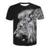 T-shirts pour hommes été 3D manches courtes imprimé flamme de tigre sport col rond doux décontracté mince plage surf chemisier