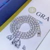 Bracelet de Tennis en Moissanite, 3mm/4mm/5mm, collier VVS, bijoux en diamant, chaîne de Tennis en argent 925, offre spéciale