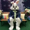 2024 Nuevo disfraz de mascota de conejo Wendell azul Trajes de personaje de dibujos animados Traje de tamaño adulto Cumpleaños Navidad Carnaval Disfraces para hombres y mujeres