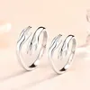 925 Sterling Silver Hug Rings for Women Girls Chugging Hands Open Fashion Promise Ring smycken Mens Ring Couples Wedding Bands