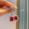 Orecchini JitDoo 2023 Trendy Paraiba Lab Orecchini con pietre preziose per le donne Accessori Regalo di nozze per feste Argento sterling 925 Aghi per orecchie Gioiello