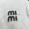 Luxury designer T shirt Summer cotton short sleeve t-shirt women sweatshirt letter diamond embroidery crew neck Tshirt Miu Designer tshirt womens pullover shirts