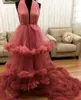 Vestidos casuais lindo fofo em camadas tule mulheres vestido de maternidade imagem real sexy backless babados longo babyshower para pogal