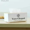 Pudełka tkankowe serwetki Veuve Clicqot Tissue Box Bamboo Cover Paper Pudełka Tkanki uchwyt drewniany pudełko na pudełko do przechowywania Q240222