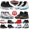 Com caixa 9s jumpman 9 sapatos de basquete homens pó azul chile fogo vermelho ginásio partícula cinza luz azeitona concord universidade ouro espaço jam mens treinadores tênis esportivos