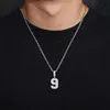 Pendentif Mosonite incrusté d'argent S925 européen et américain, pendentif numérique solide, accessoires hip-hop tendance pour hommes et femmes en stock