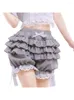 Shorts pour femmes 2024 Vintage Japonais Frill Dentelle Coquette Y2K Fée 2000s Rétro Kawaii Multi-couches Volants Bloomers Costume Femme