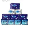 Hygiène féminine 10 paquets de serviettes hygiéniques en graphène anionique Serviettes hygiéniques 100% coton biologique ultra fines pour les règles Serviettes menstruelles féminines Q240222