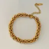 Colliers Chunky Popcorn chaîne collier en acier inoxydable déclaration colliers pour femmes simple minimaliste bijoux étanche punk