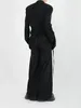 Herenjassen Donkere avant-gardistische stijl Kleding Gedeconstrueerd schouderstuk Pak Veterjas met lange mouwen