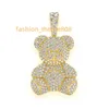 Premium Quality Luxury Fine Jewelry 3.5 TCW and 14 Grams 14K Gold Custom Teddy Bear Moissanite Diamond Pendant