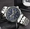 Montres pour hommes RB 43mm Montres-bracelets de diamètre Tous les cadrans Montre à quartz NAVITIMER 1884 Top Marque de luxe Chronographe Horloge Ceinture en acier Mode Homme # 7689