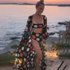 Podstawowe sukienki swobodne 2023 Kolorowy zestaw bikini i okładka damskiej mody Dwuczęściowe moda na plażę kąpielową J240222