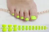 Ljusgrön akryl Fake Toe Nails Square Press On Nails For Girls Articficial Candy Macaron Color False Tånaglar för Girls7391805