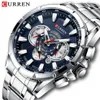 Curren Wrist Watch Men Cronprack Chronograph Military الجيش الفولاذ المقاوم للصدأ من الذكور على مدار الساعة العلامة التجارية الفاخرة رجل الرياضة الساعات 8363 220218D