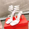 New sandals metallic cortex snake strass stiletto sandals Evening shoes Luxury Designers Ankle Wraparound women high heeled factory footwear