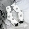 Chaussettes pour hommes toutes saisons, bas d'équipage, noir, Logo carré, Harajuku, fou Hip Hop, accessoires longs pour hommes et femmes, cadeaux