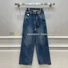 Femmes luxe bleu jean taille haute jean droit été Style décontracté Denim pantalon femme Vintage pantalon