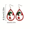 Dangle & Chandelier Wooden Christmas Drop Earrings For Women Handmade Teardrop Large Xmas Tree Dangle Charm Accessories Jewelry Gifts Dhd1N