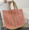 Woman Straw Beach Bags designer bag crochet tote bag luxury handbag handbags purse Embroidered Letter Striped Totes TOP 2024