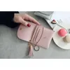 Fashion Women Credit Card Card z kluczowym pierścieniem małe karty Tassel Portfelki dla dziewcząt Lady Sweet Mini Torebka Porte carte