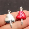 Charms 10PCS 21 38mm 2 Farbe Großhandel Metall Legierung Herz Schädel Rot Tropf Öl Anhänger Für Schmuck Machen DIY Handgemachte Handwerk