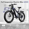 Shengmilo 26 inch elektrische fiets met dikke band 1000 W BAFANG mountainbikes 17,5 Ah 48 V SAMSUNG Ebike City volledig geveerde fiets 42 km / u E-bike Shimano bromfiets 7 versnellingen E-MTB