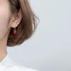 Kolczyki Modian jasne kryształowe kolczyki truskawkowe urok Trendy Real 925 srebrne koreańskie kolczyki dla kobiet biżuteria