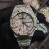 Diamants AP Watch Apf Factory Vvs Iced Out Moissanite Peut passer un test de luxe Diamants Quartz Mouvement Iced Out Sapphire Stone Personnalisation Can the Mechanical13D3