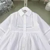 Popular girl skirt Long sleeved baby Lace embroidered dress Size 110-160 kids designer clothes Hollow out design child frock 24Feb20