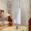 Cortina transparente renda estilo princesa guarda-sol tule para sala de jantar quarto