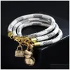 Charm Bracelets Brand Leather Charm Bracelets For Women Plaid Pu Real Gold Plated Heart Bag Pendant Lobster Clasp Design Bangle Fashi Dh9B5