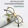Okulary przeciwsłoneczne ramy czytania okulary luksusowe okrągłe rama powiększenie Presbyopia retro anty niebieskie światło płaski obiektyw